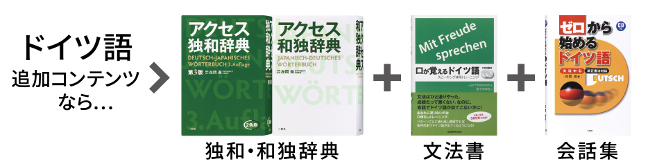 ドイツ語追加コンテンツなら…　独和・和独辞典＋文法書＋会話集